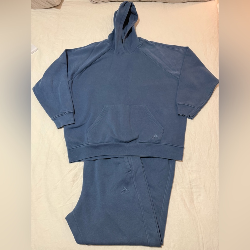 Adidas Blue Hoodie and Sweatpants
